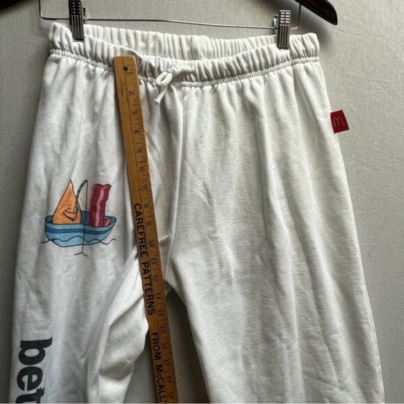 McDonald’s Better Together graphic white cotton jogger pants Sz L - Picture 7 of 10